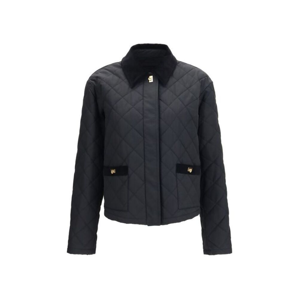 Ferragamo Black Cotton Full-Length Women's Jacket